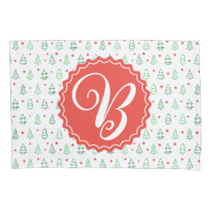 Red & Green Christmas tree  Pillowcase