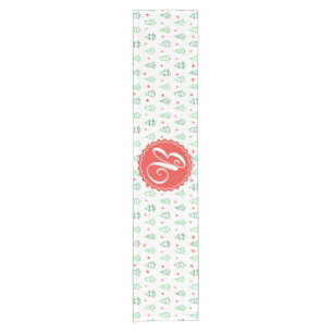 Red & Green Christmas tree Short Table Runner