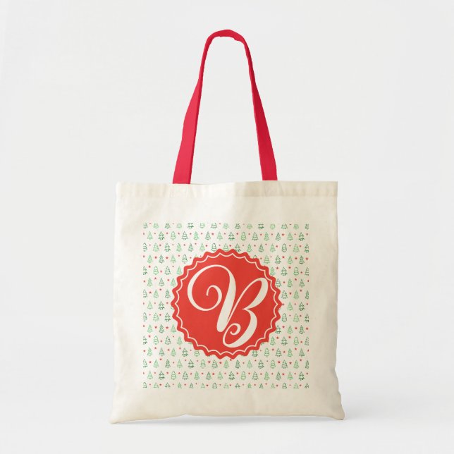 Red & Green Christmas tree  Tote Bag (Front)