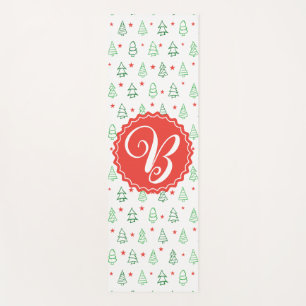 Red & Green Christmas tree  Yoga Mat