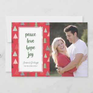 Red Green Christmas Trees Holiday Photo Card