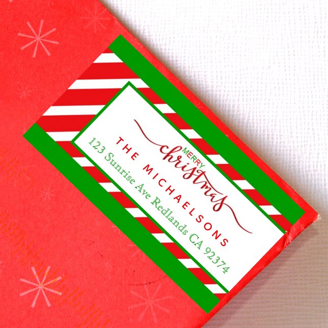 Red Green ChristmasReturn Address Label (Creator Uploaded)