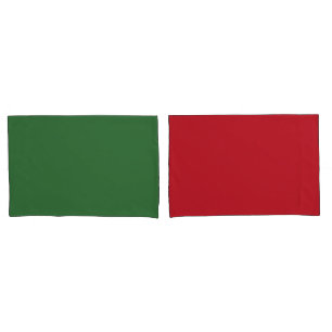 Red & Green Coloured Pillowcase
