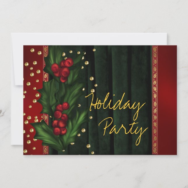 Red Green Corporate Holiday Party Invitation (Front)