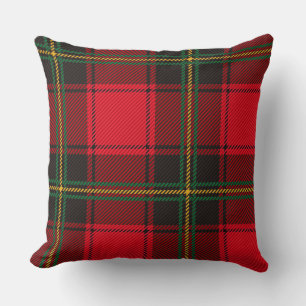 Red green  country check plaid style christmas cushion