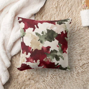 Red Green Cream Camo Cushion