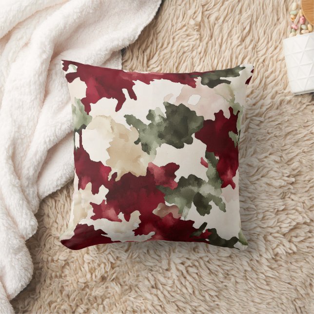 Red Green Cream Camo Cushion (Blanket)