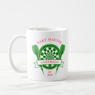 Red Green Custom Name Dart Coffee Mug