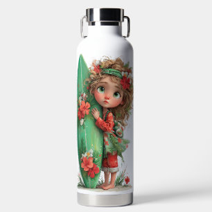 RED & GREEN CUTE QUIRKY SUMMER THEMED GIRL WATER BOTTLE