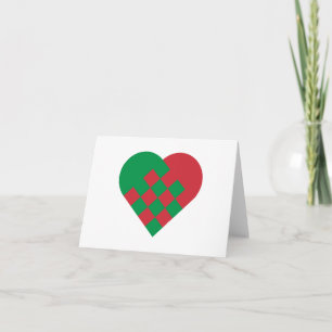 Red Green Danish Heart Holiday Card