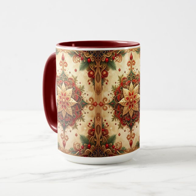 Red Green Decorative Holiday Mug (Front Left)