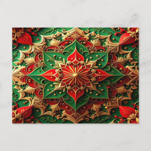 Red Green Decorative Holiday Postcard