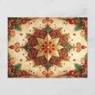 Red Green Decorative Holiday Postcard