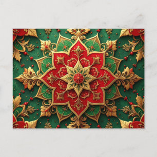 Red Green Decorative Holiday Postcard