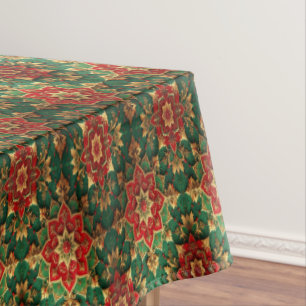 Red Green Decorative Holiday Tablecloth