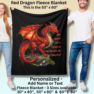 Red Green Dragon,  Spirit Can Reside in Anyone Fleece Blanket