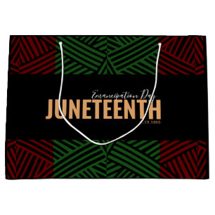Red Green Emancipation Day June 19 JUNETEENTH Large Gift Bag