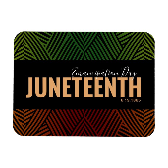 Red Green Emancipation Day June 19 JUNETEENTH Magnet (Horizontal)
