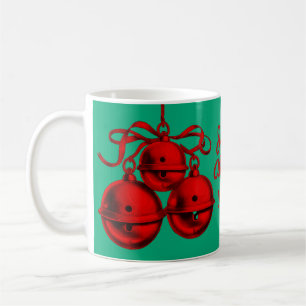 Red & Green Festive Bells Ceramic Mug