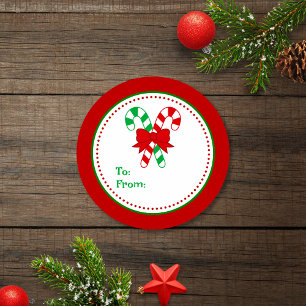 Red Green Festive Candy Canes Christmas Gift Tags