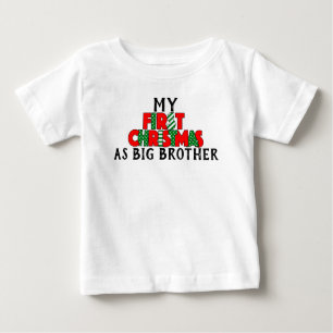 Red & Green First Christmas for Big Brother Baby T-Shirt