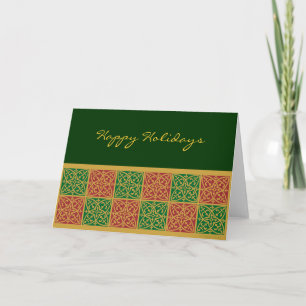 Red Green Fleur de Lis Custom Holiday Cards