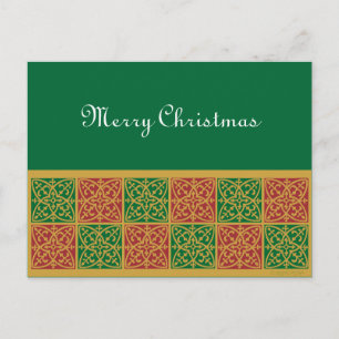 Red Green Fleur de Lis Tile Art Postcard