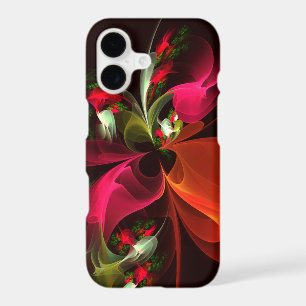 Red Green Floral Modern Abstract Art Pattern #02