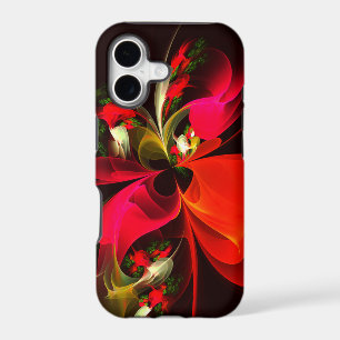 Red Green Floral Modern Abstract Art Pattern #02