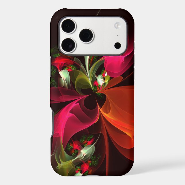 Red Green Floral Modern Abstract Art Pattern #02 (Back)