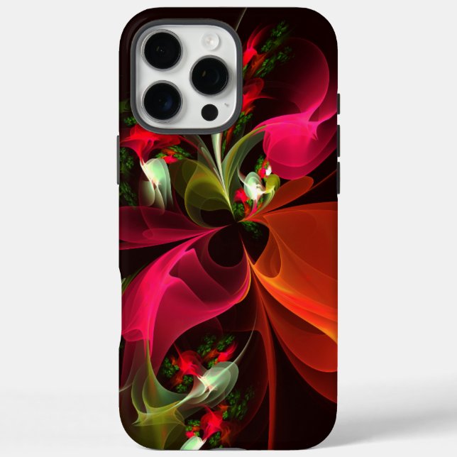 Red Green Floral Modern Abstract Art Pattern #02 Case-Mate iPhone Case (Back)
