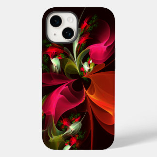 Red Green Floral Modern Abstract Art Pattern #02 Case-Mate iPhone 14 Case