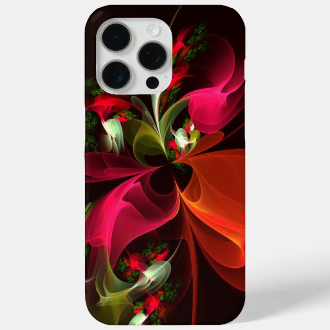 Red Green Floral Modern Abstract Art Pattern #02 Case-Mate iPhone Case (Back)