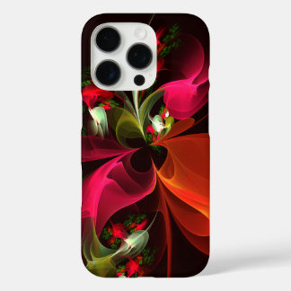 Red Green Floral Modern Abstract Art Pattern #02 iPhone 16 Pro Case