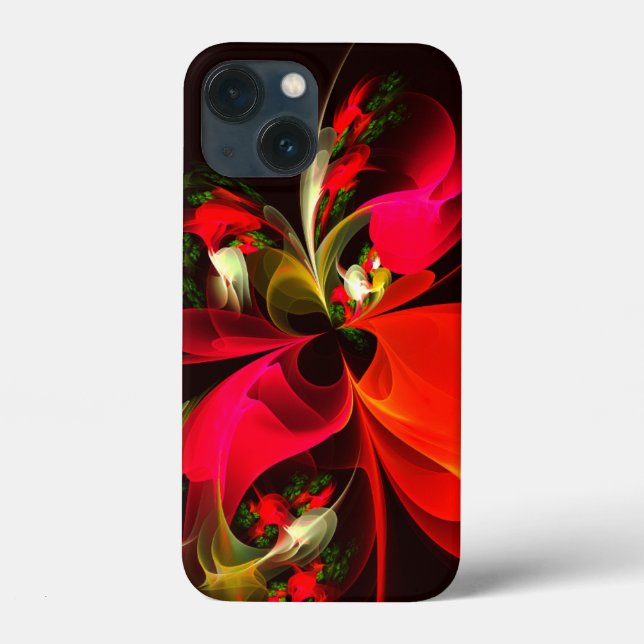 Red Green Floral Modern Abstract Art Pattern #02 Case-Mate iPhone Case (Back)
