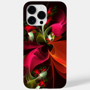 Red Green Floral Modern Abstract Art Pattern #02 Case-Mate iPhone 14 Pro Max Case