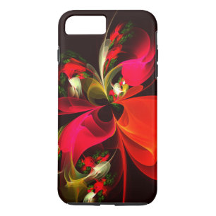 Red Green Floral Modern Abstract Art Pattern #02 iPhone 8 Plus/7 Plus Case