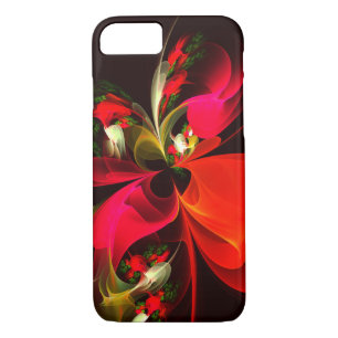 Red Green Floral Modern Abstract Art Pattern #02 iPhone 8/7 Case