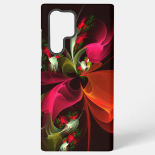 Red Green Floral Modern Abstract Art Pattern #02 Samsung Galaxy Case