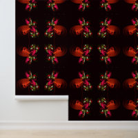 Red Green Floral Modern Abstract Art Pattern #02