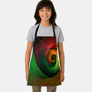 Red Green Floral Modern Abstract Art Pattern #21 Apron