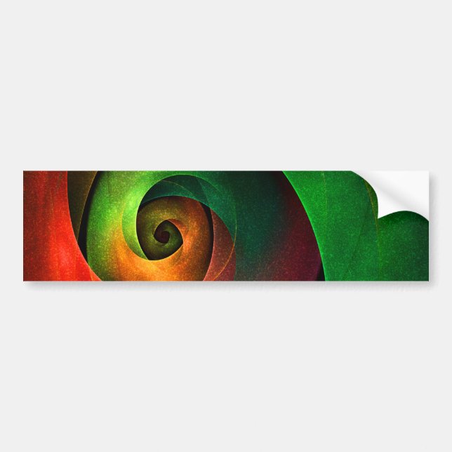 Red Green Floral Modern Abstract Art Pattern #21 Bumper Sticker (Front)