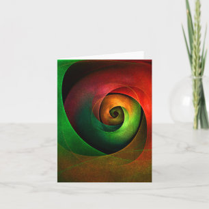 Red Green Floral Modern Abstract Art Pattern #21 Card