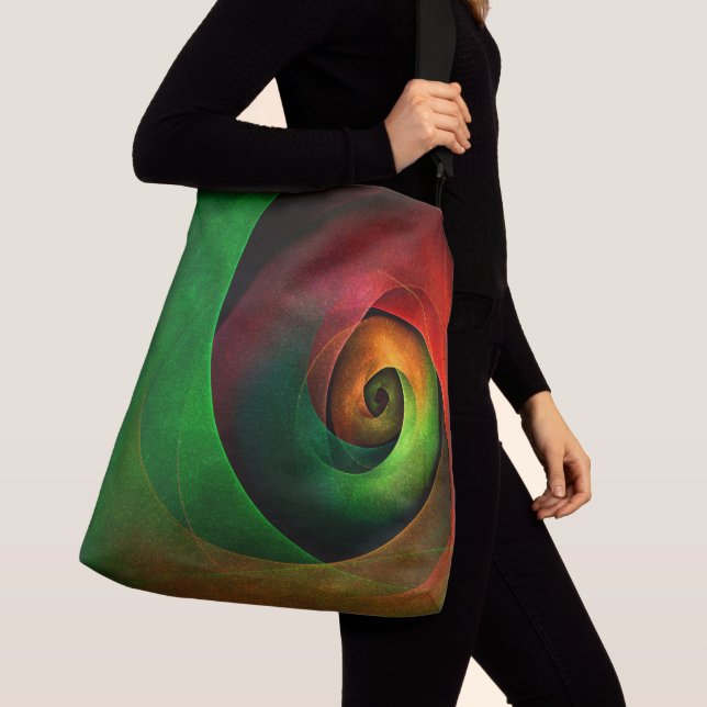 Red Green Floral Modern Abstract Art Pattern #21 Crossbody Bag (Close Up)