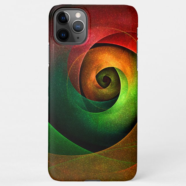Red Green Floral Modern Abstract Art Pattern #21 iPhone Case (Back)