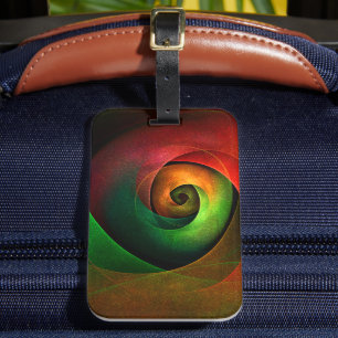 Red Green Floral Modern Abstract Art Pattern #21 Luggage Tag
