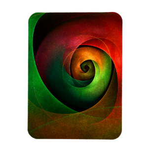 Red Green Floral Modern Abstract Art Pattern #21 Magnet