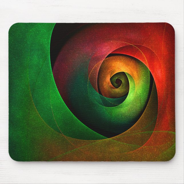 Red Green Floral Modern Abstract Art Pattern #21 Mouse Pad (Front)