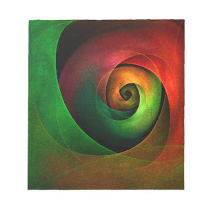 Red Green Floral Modern Abstract Art Pattern #21 Notepad