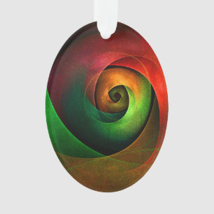 Red Green Floral Modern Abstract Art Pattern #21 Ornament